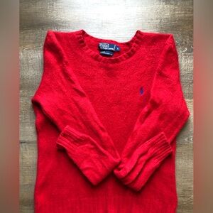 Polo Ralph Lauren women’s large sweater wool rabbit blend red long sleeved